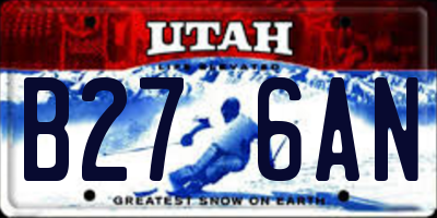 UT license plate B276AN