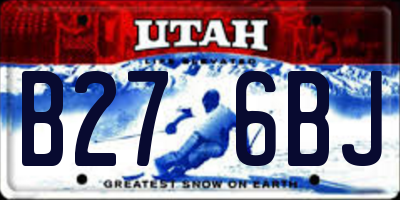 UT license plate B276BJ