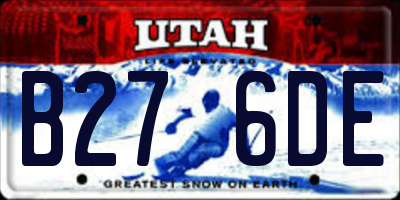 UT license plate B276DE