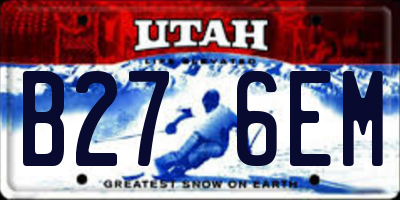 UT license plate B276EM