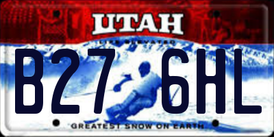UT license plate B276HL