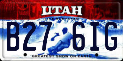 UT license plate B276IG