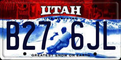 UT license plate B276JL