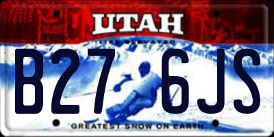 UT license plate B276JS