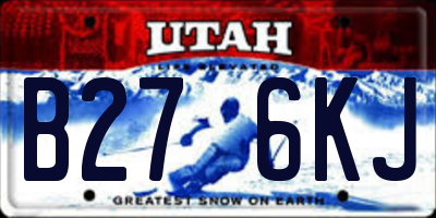 UT license plate B276KJ