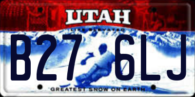 UT license plate B276LJ