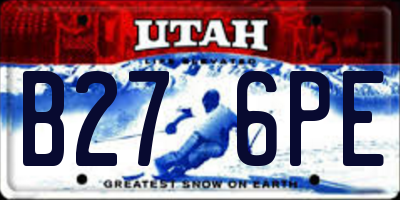 UT license plate B276PE