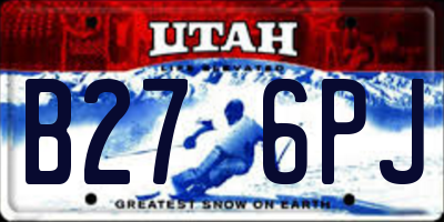 UT license plate B276PJ