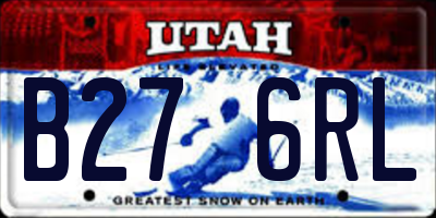 UT license plate B276RL