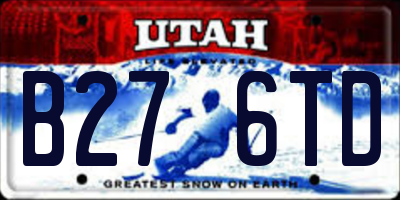 UT license plate B276TD