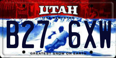 UT license plate B276XW
