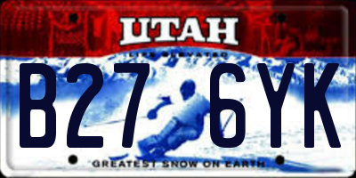 UT license plate B276YK