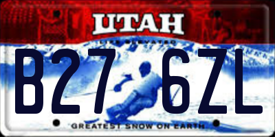 UT license plate B276ZL