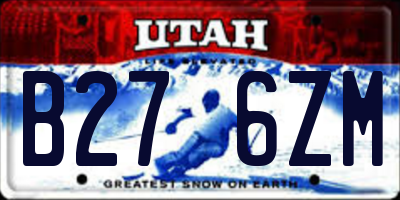 UT license plate B276ZM