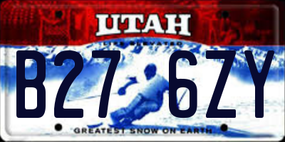 UT license plate B276ZY