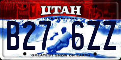 UT license plate B276ZZ