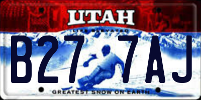 UT license plate B277AJ