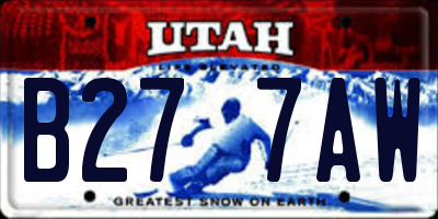 UT license plate B277AW