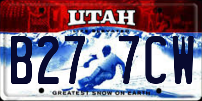 UT license plate B277CW