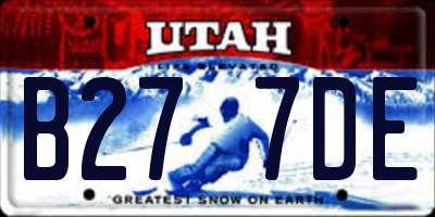 UT license plate B277DE
