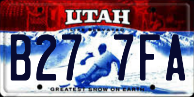 UT license plate B277FA