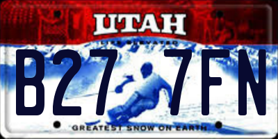 UT license plate B277FN