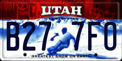 UT license plate B277FO
