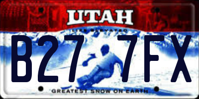 UT license plate B277FX