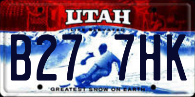 UT license plate B277HK