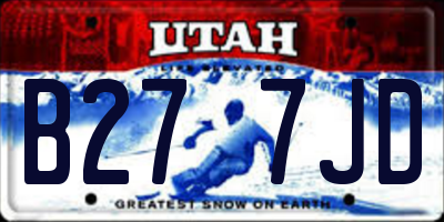 UT license plate B277JD