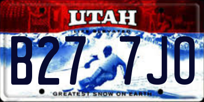 UT license plate B277JO