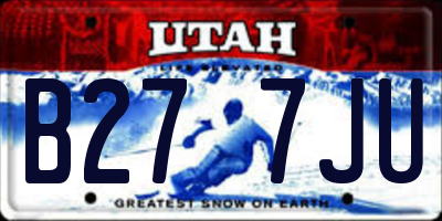 UT license plate B277JU