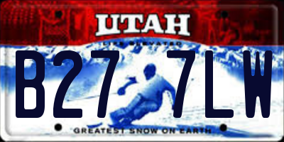UT license plate B277LW