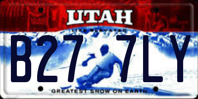 UT license plate B277LY