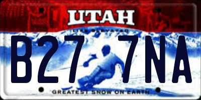 UT license plate B277NA