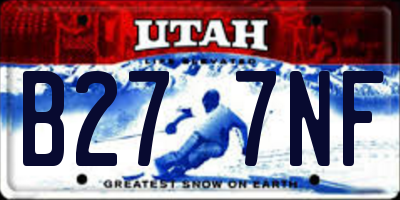 UT license plate B277NF