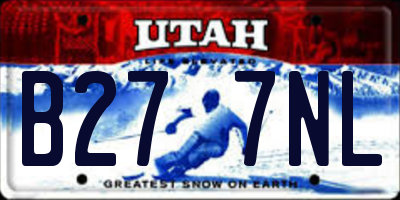UT license plate B277NL