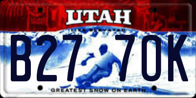 UT license plate B277OK
