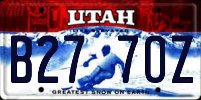 UT license plate B277OZ