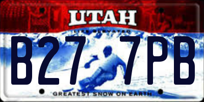 UT license plate B277PB