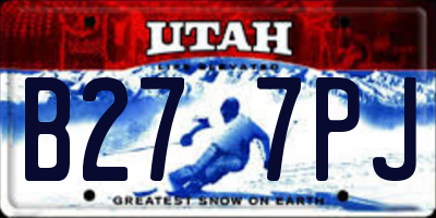 UT license plate B277PJ