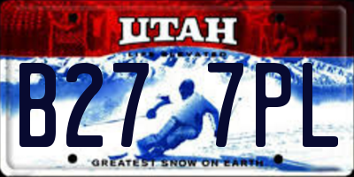 UT license plate B277PL