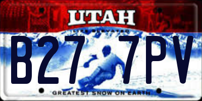 UT license plate B277PV