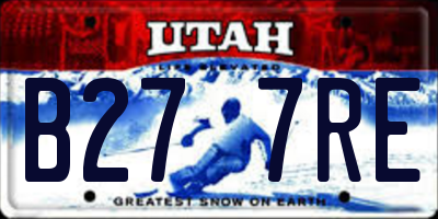 UT license plate B277RE