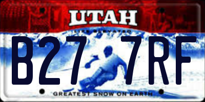 UT license plate B277RF