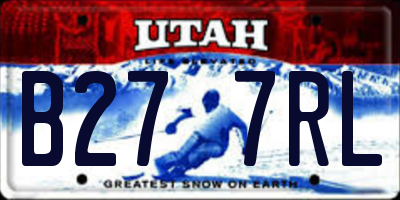 UT license plate B277RL