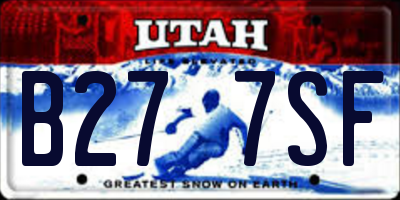UT license plate B277SF