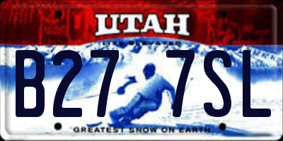 UT license plate B277SL
