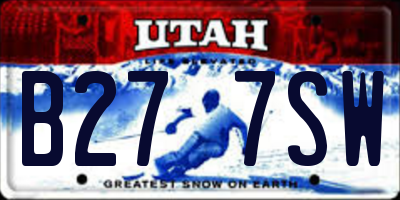 UT license plate B277SW