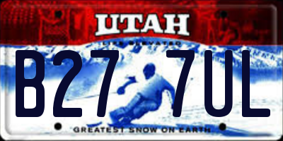 UT license plate B277UL